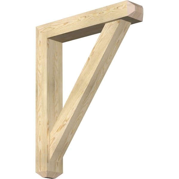 Ekena Millwork Traditional Craftsman Rough Sawn Bracket w/ Offset Brace, Douglas Fir, 6"W x 32"D x 40"H BKT0604X32X40TRA04RDF - main